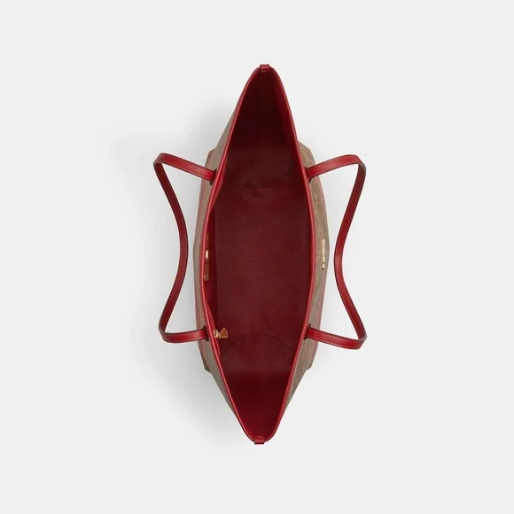 Coach City Tote Bag In Signature Canvas With Stripe PLUS Wallet NWT - Picture 3 of 5